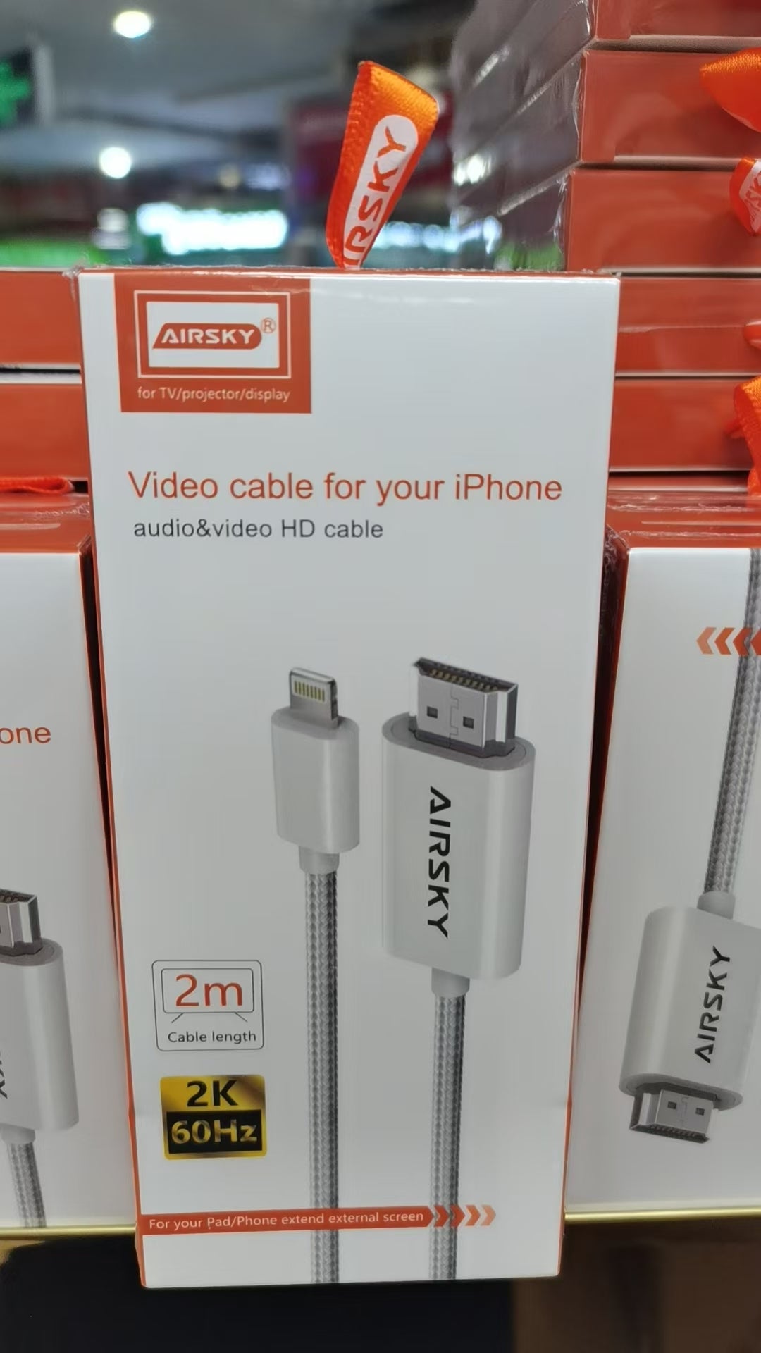 AIRSKY HDMI Cable for iPhone Digital AV Adapter 2k 60hz HD Video Sync Screen Connector AIRSKY HDMI Cable for iPhone Digital AV Adapter 2k 60hz HD Video Sync Screen Connector